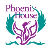 phoenix house logo picture of a purple phoenix with green wings