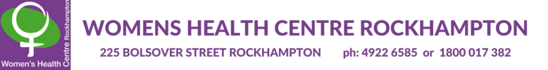 Womens health centre rockhampton logo purple and green female symbol