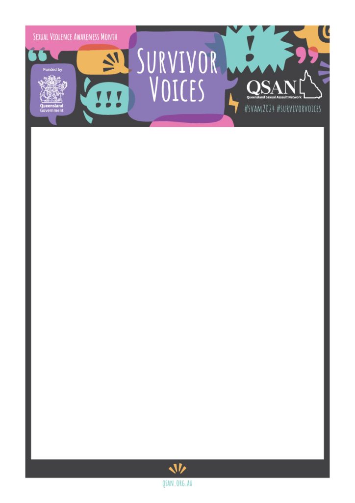 Survivor Voices page with a border